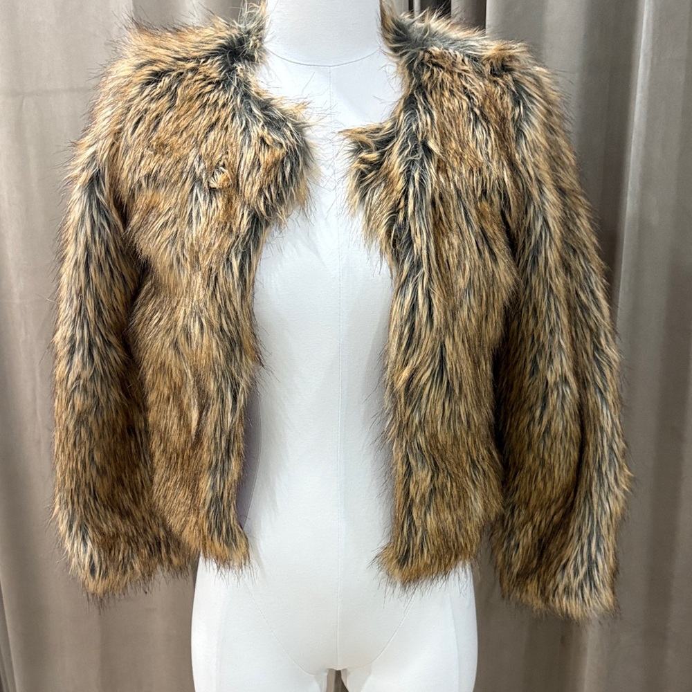Cherokee Faux Fur Brown Teddy Jacket